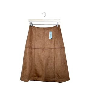 New Ann Taylor Suede A-Line Skirt Brown Size 2